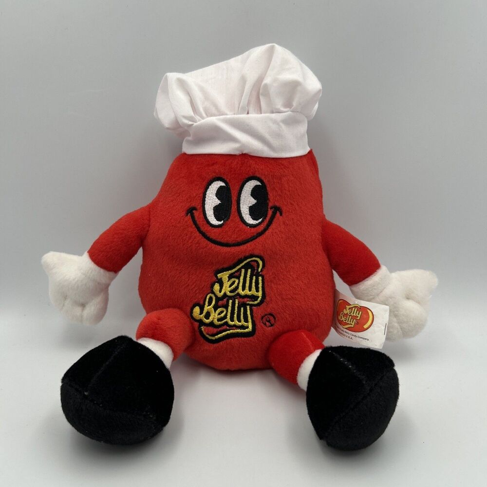 Mr. Jelly Belly 12" Cherry Red Mascot Chef's Hat Stuffed Plush Embroidered
